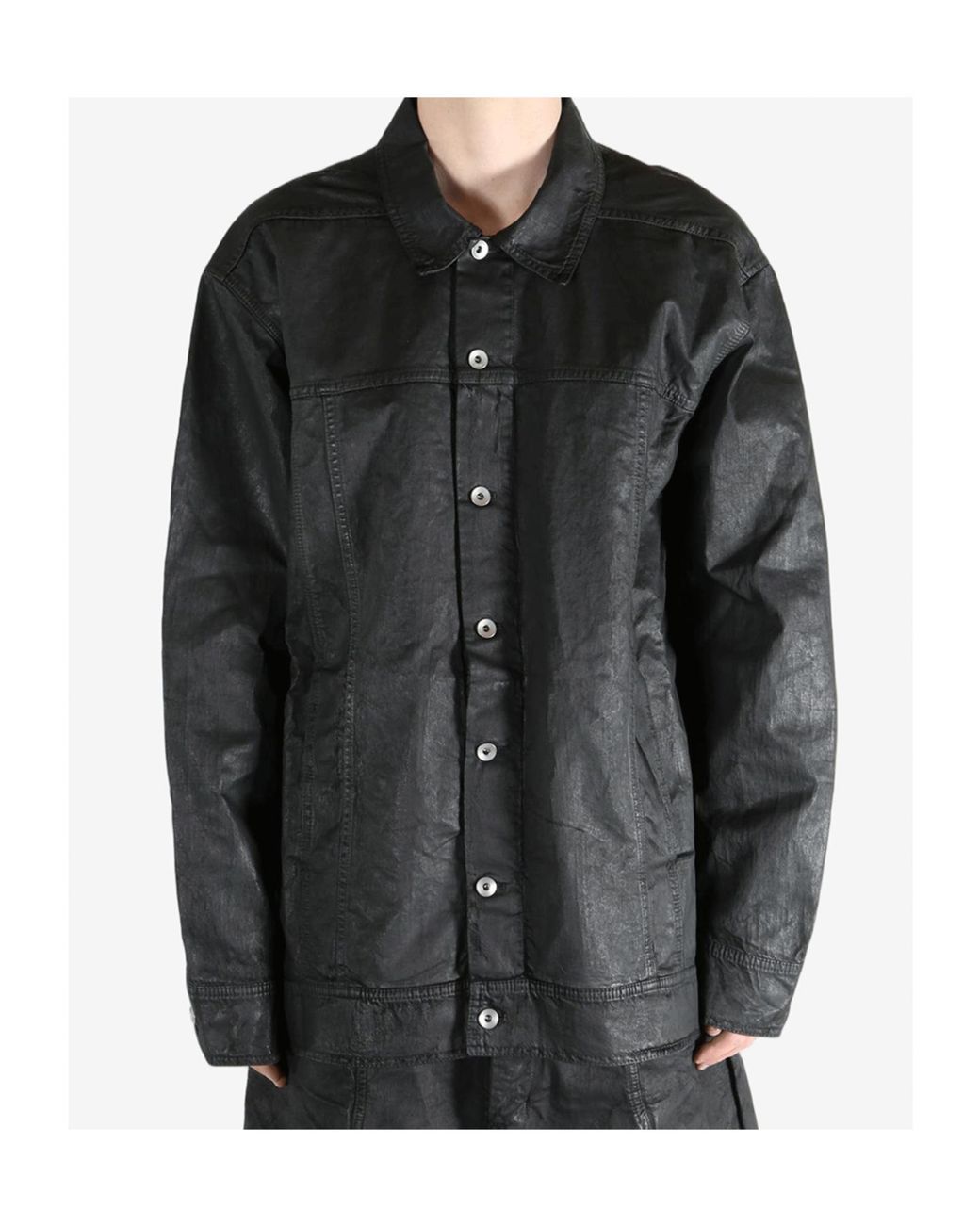 Rick Owens Gray Jumbo Worker Buttoned Jacket for men