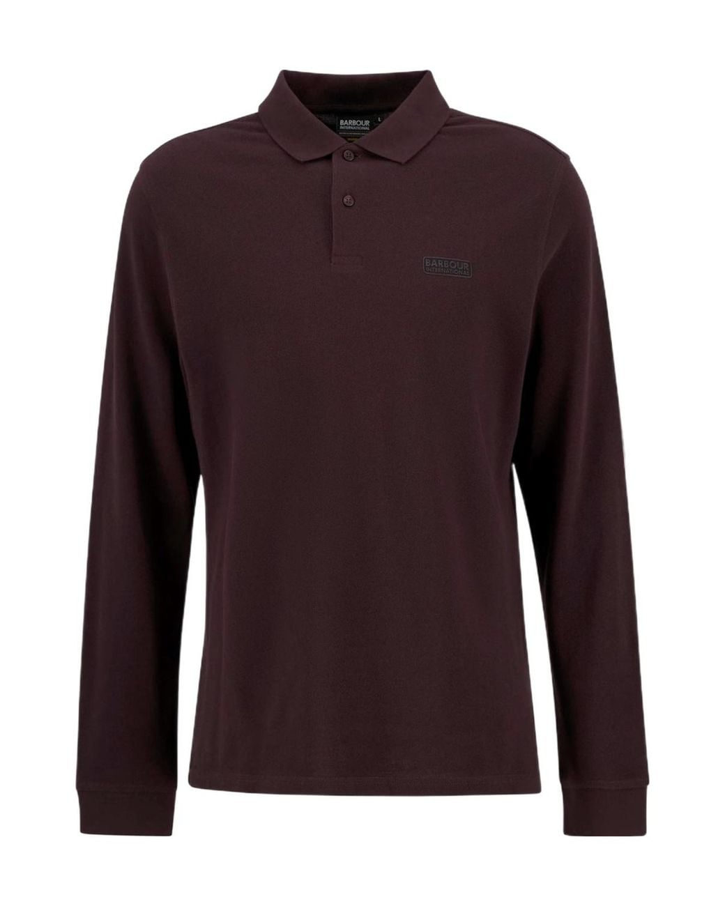 Barbour Purple Long Sleeve Polo Shirt for men