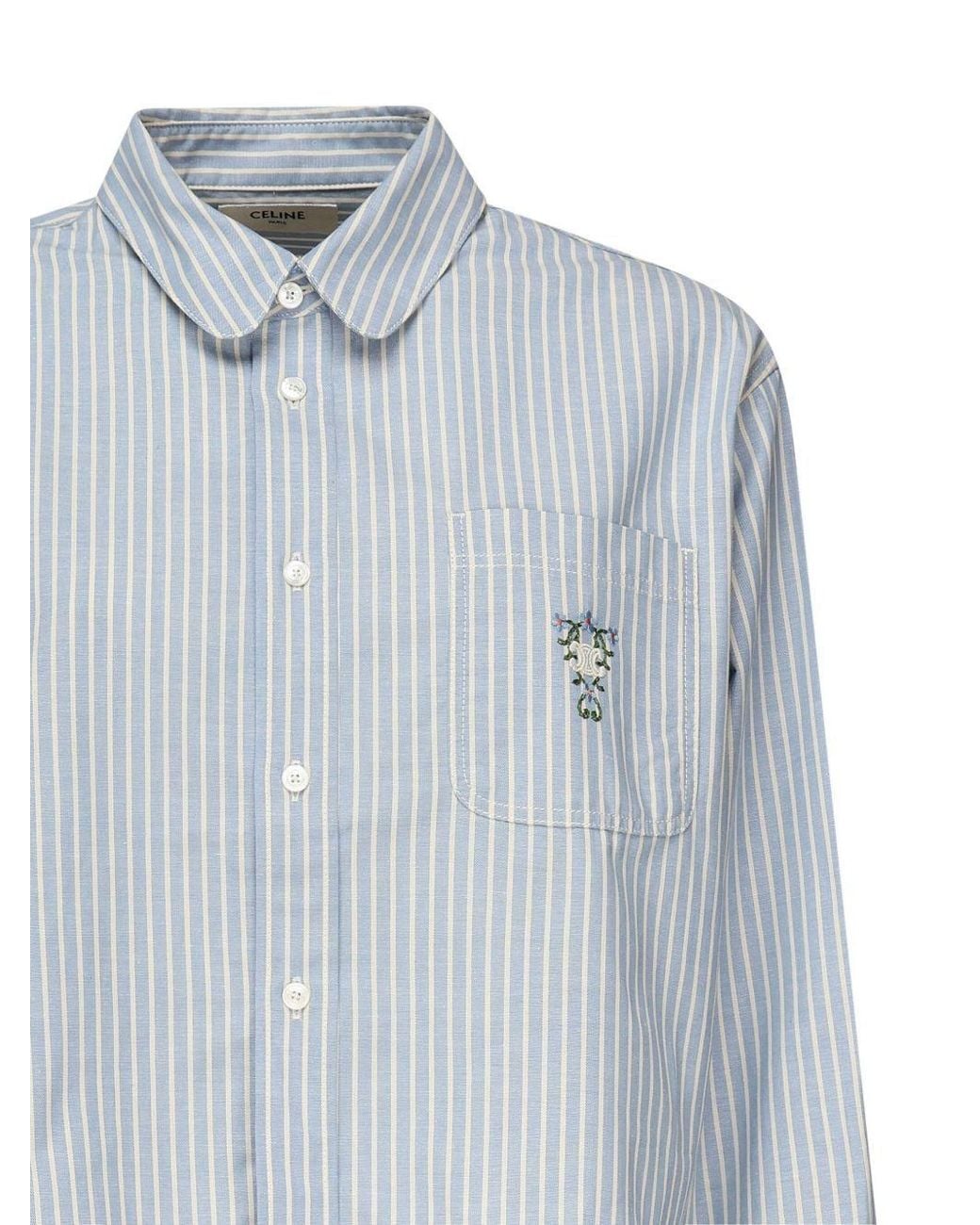 Céline Blue Cropped Shirt