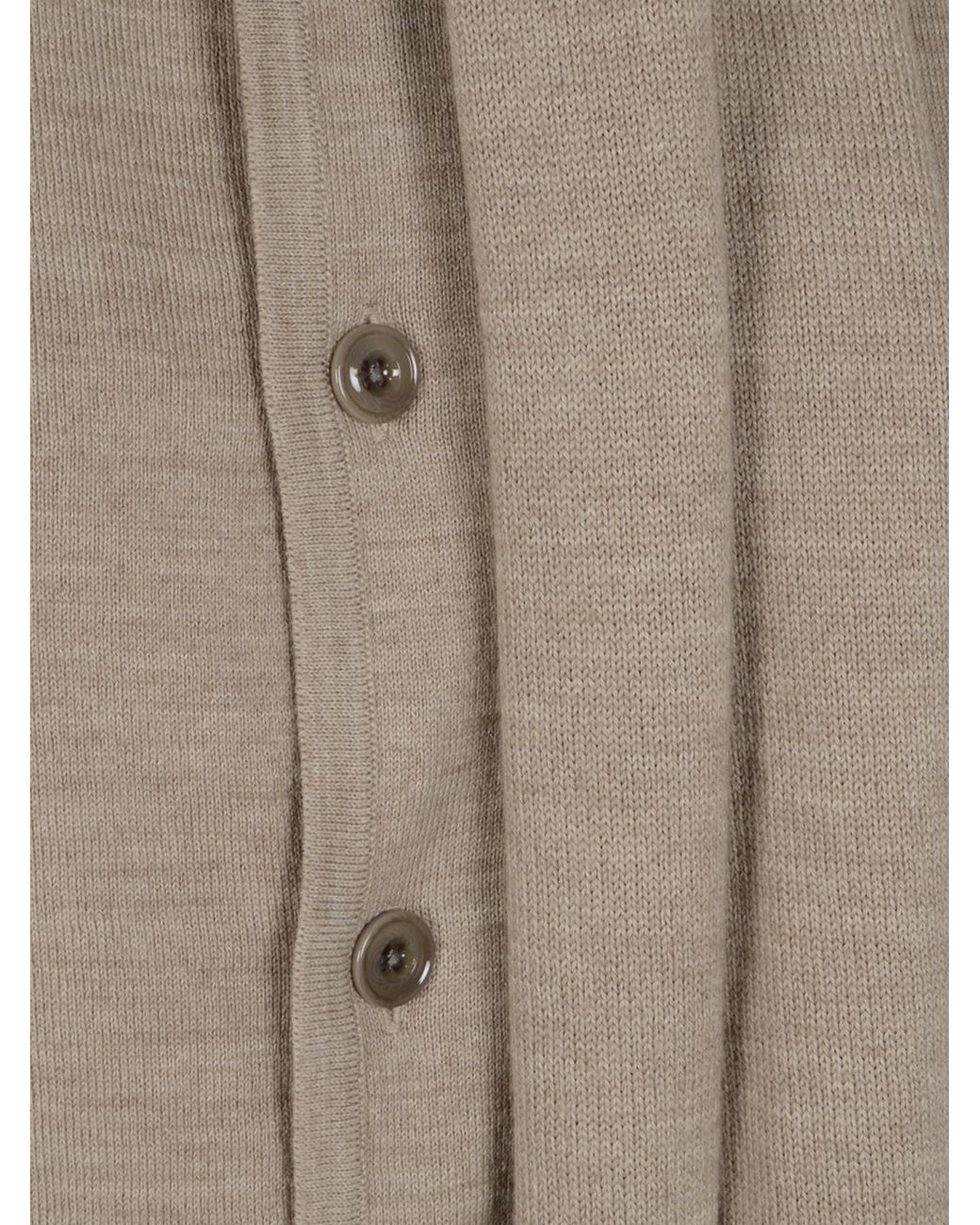 Lemaire Natural Scarf Detailed Buttoned Knitted Cardigan