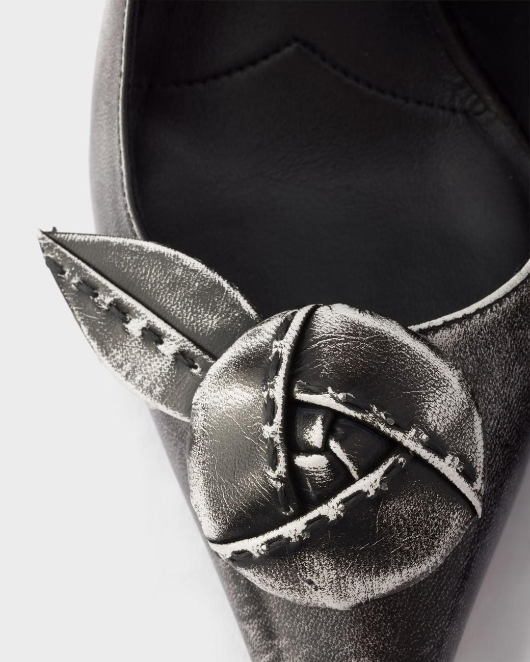 Prada Metallic Bow Slingback Heeled Pumps