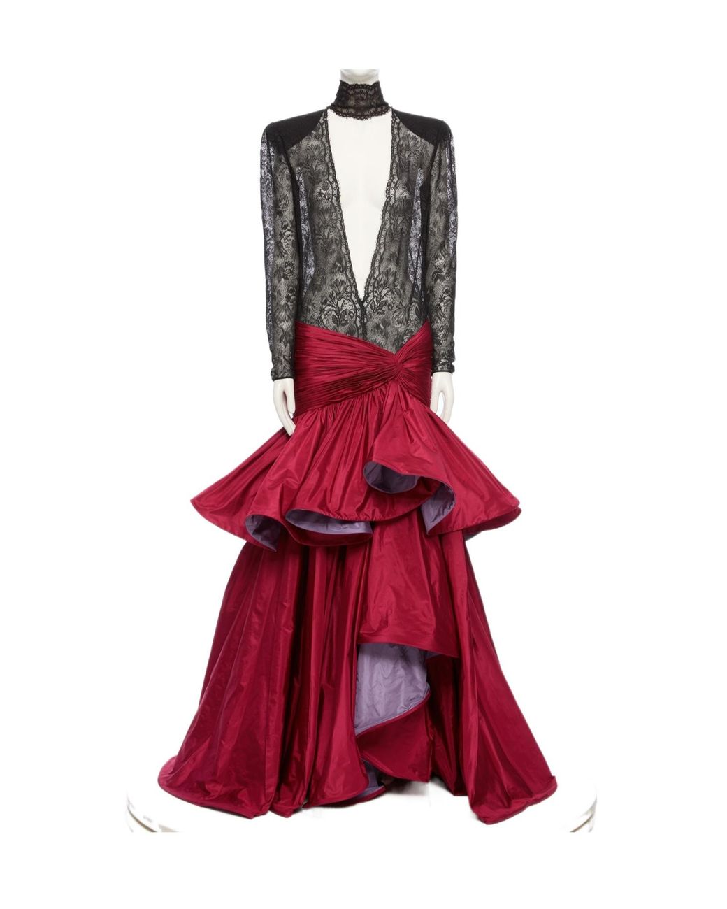 Valentino Red Long-Sleeved Dress
