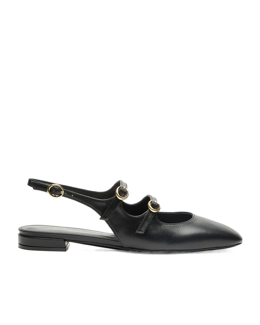 Stuart Weitzman Black Benni Mj Slack-Heeled Shoes