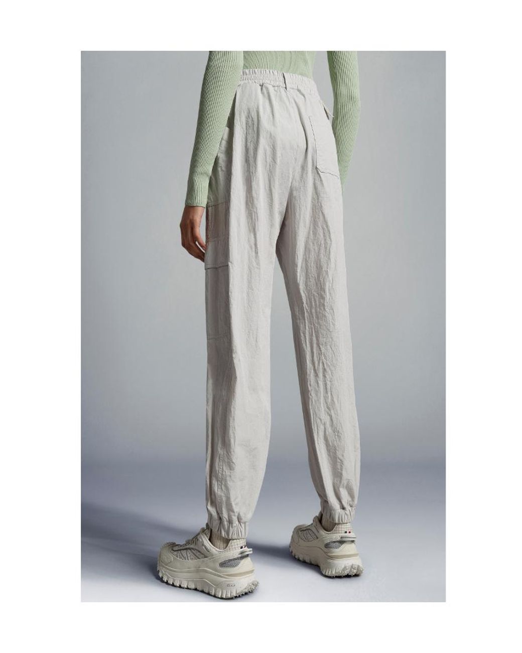 Moncler Gray Cotton Cargo Trousers