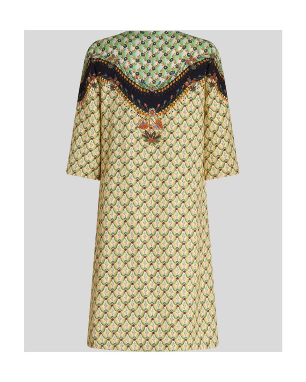 Etro Green Floral Print Tunic Dress