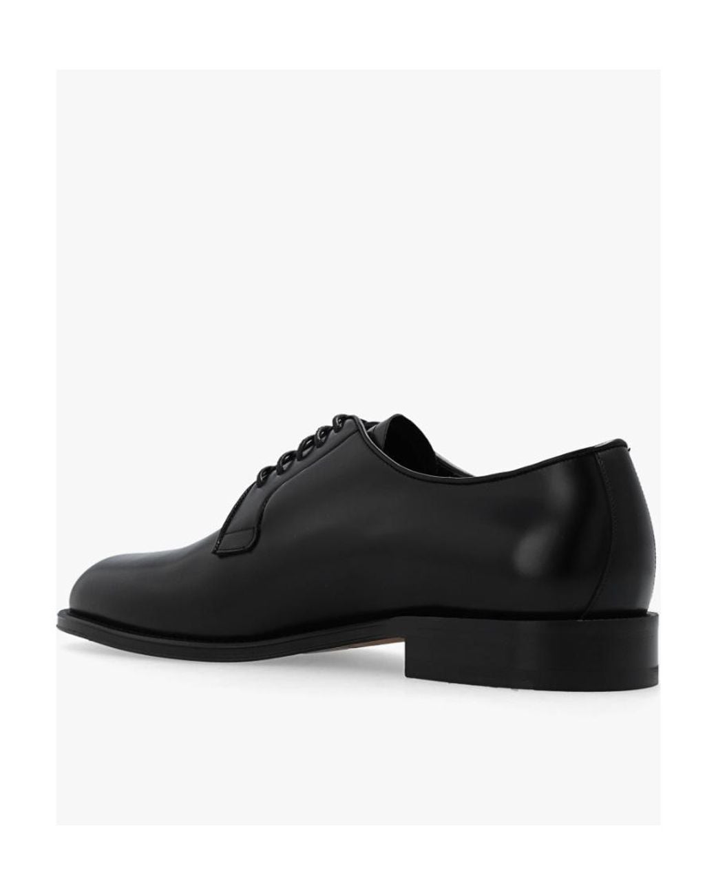 DSquared² Black Polished-Finish Lace-Up Derby Shoes for men