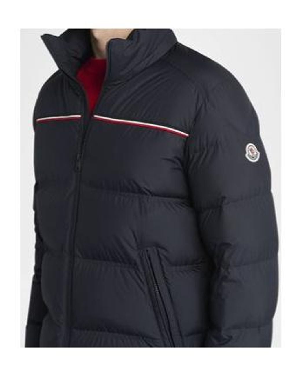 Moncler Blue Logo Patch Zip-Up Jacket for men