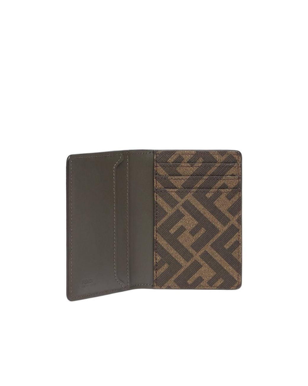 Fendi Gray Ff Squared Card Holder for men