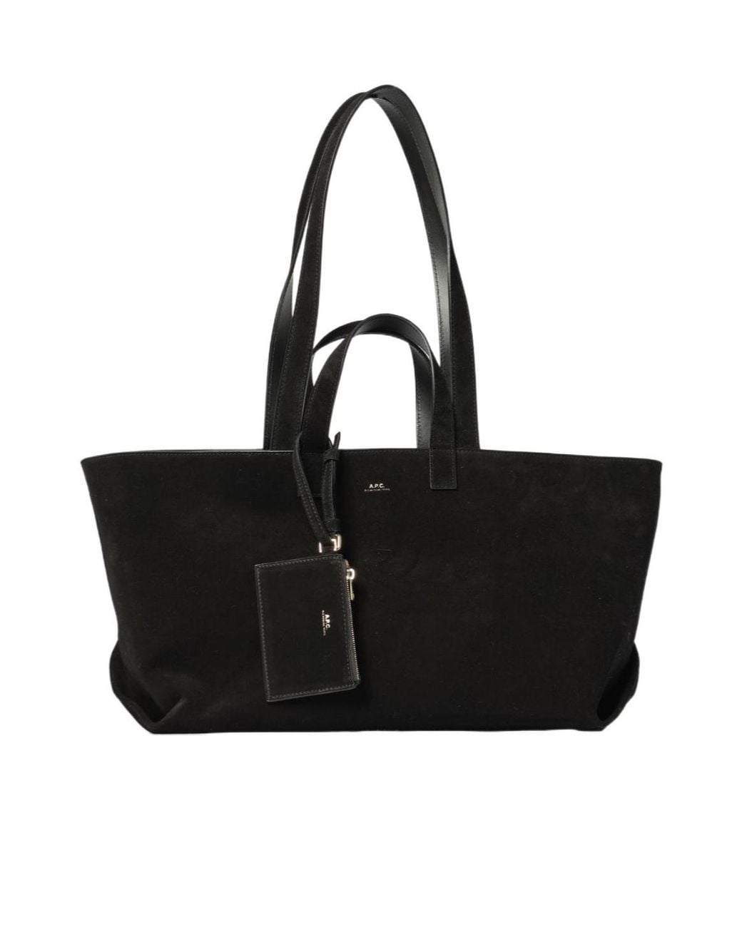 A.P.C. Black Le Drummer Suede Tote Bag