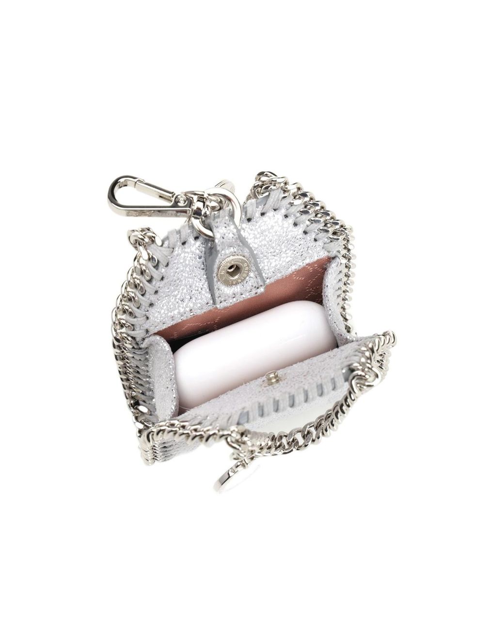 Stella McCartney Gray Falabella Airpods Case Keyring
