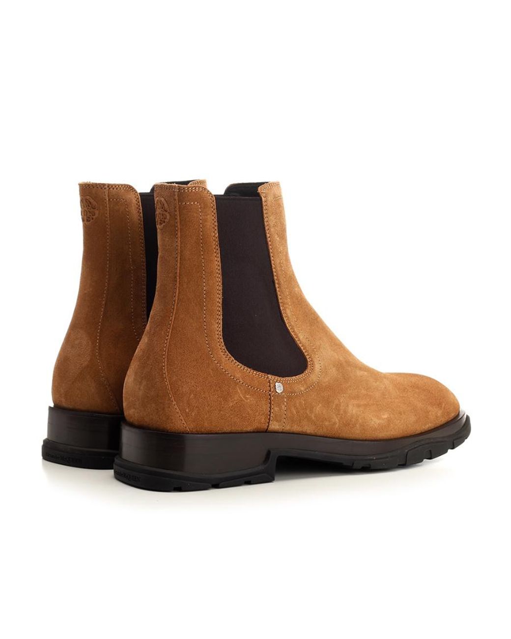 McQueen Brown Slip-On Ankle Chelsea Boots for men
