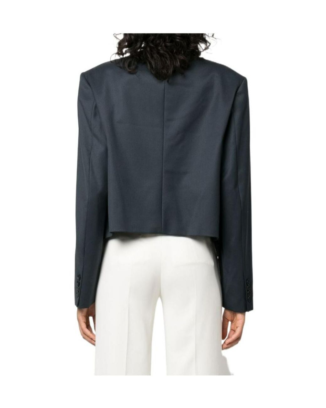 Low Classic Blue Asymmetric Layered Jacket