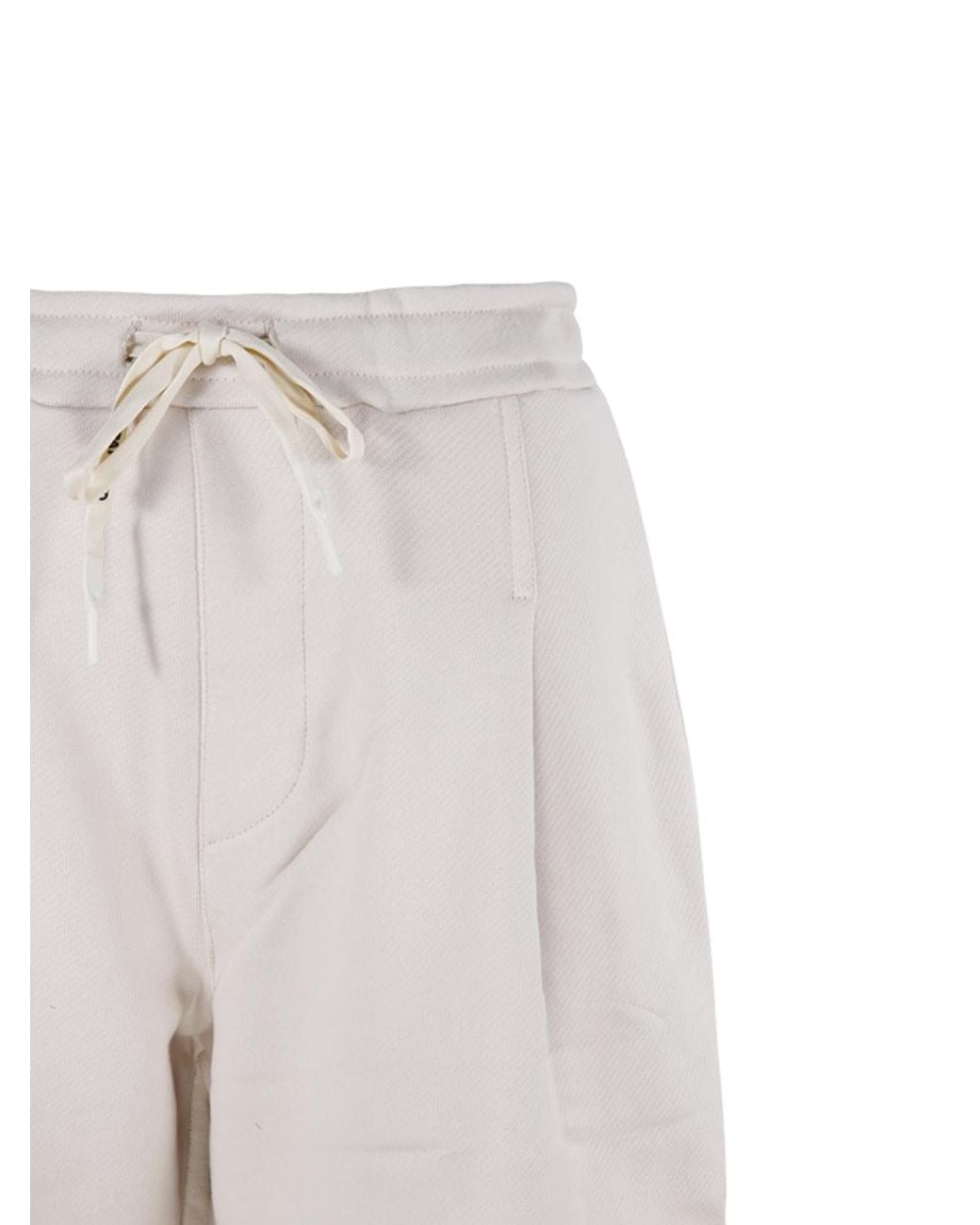 A PAPER KID White Drawstring Casual Shorts for men