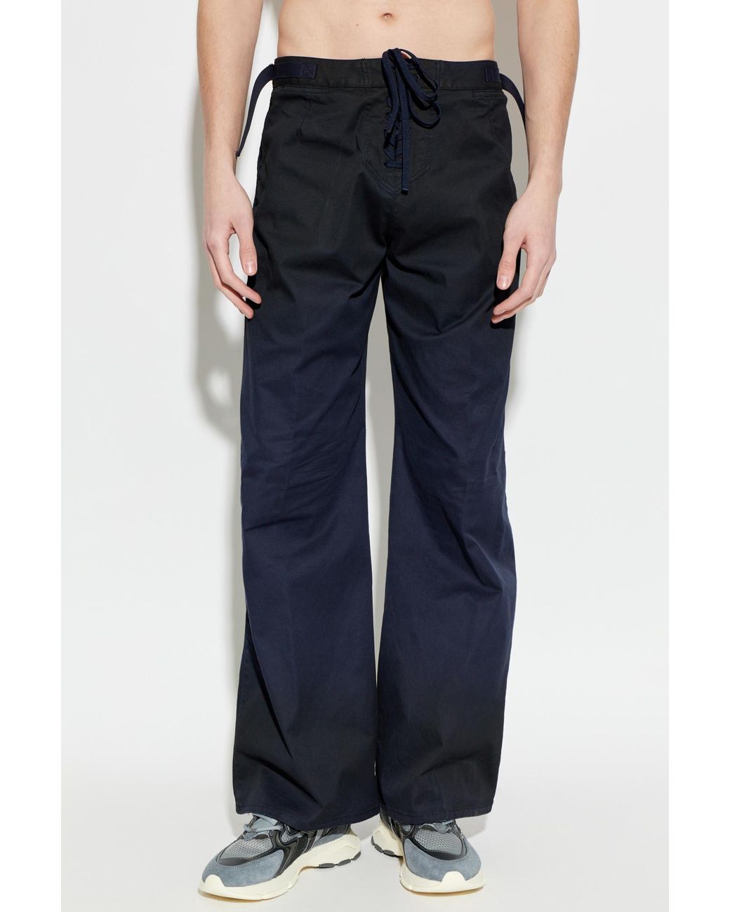 DSquared² Blue Tie-Waist Wide-Leg Pants for men