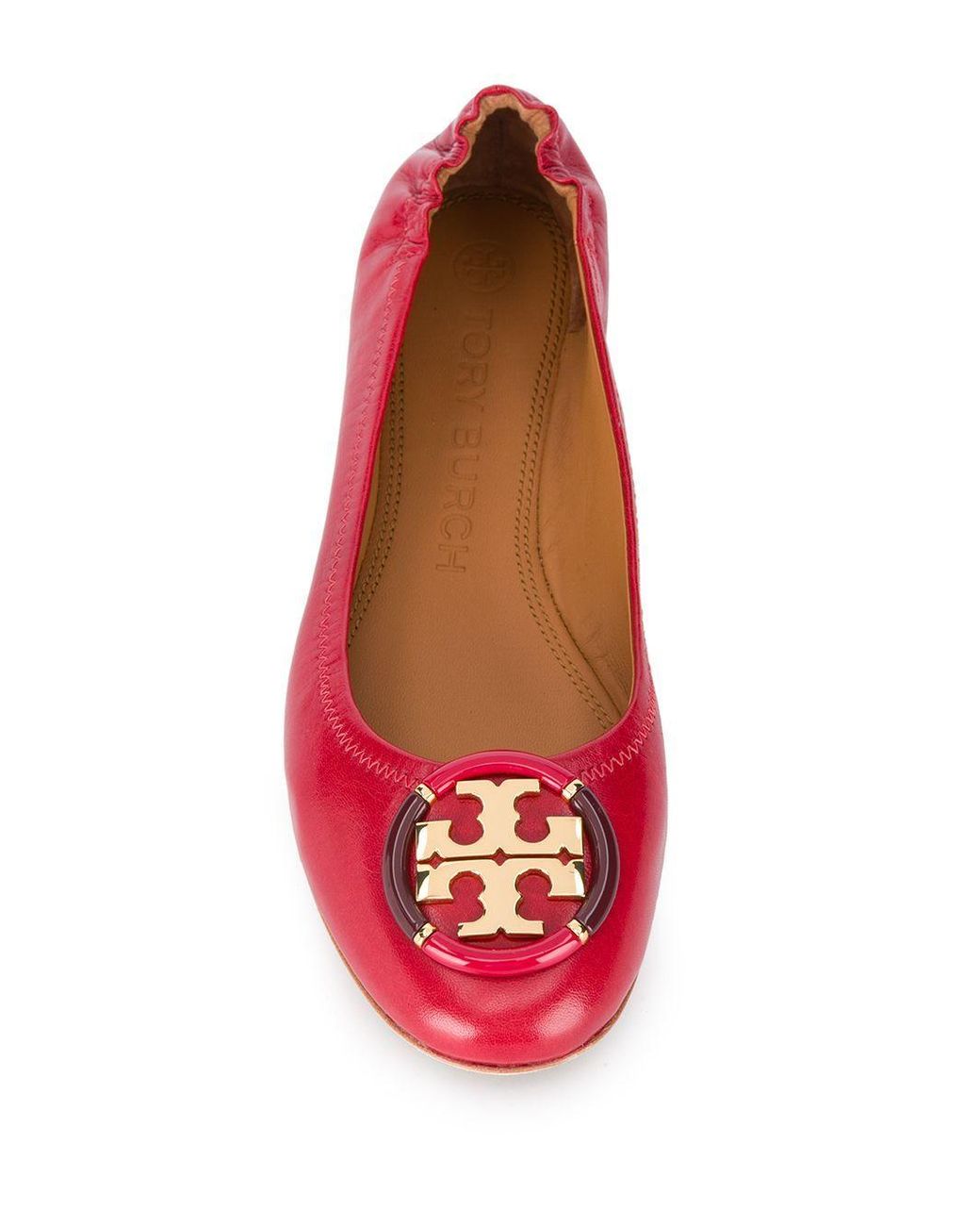 Tory Burch Pink Round-Head Flat Shoes
