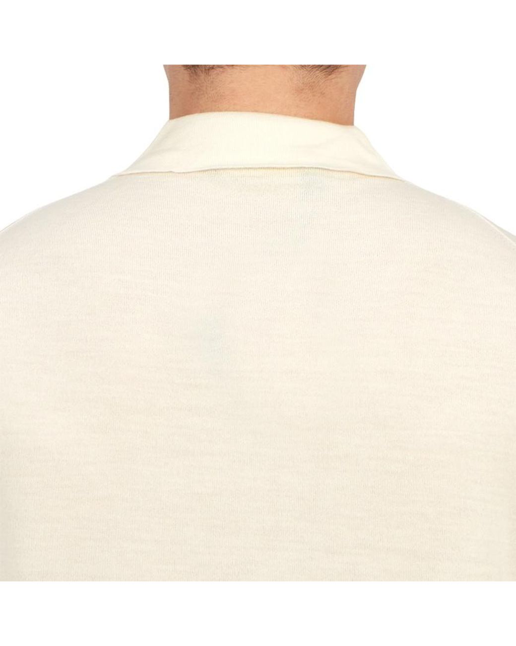 Lardini White Turn-Down Collar Short-Sleeve Polo Shirt for men