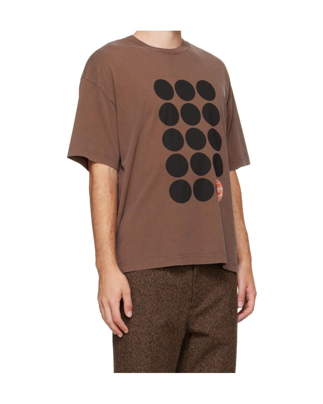 Marni Brown Planet Print T-Shirt for men
