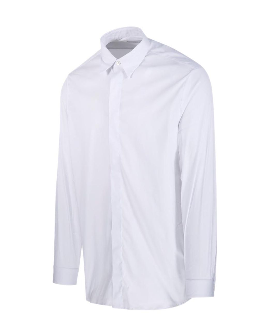 Lardini White Paflynn Concealed Placket Shirt for men