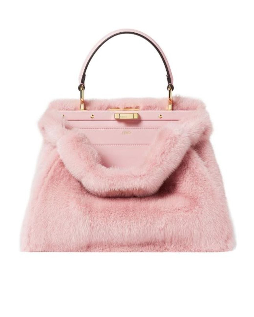 Fendi Pink Mink Bag With Abstract Flower Embroidery
