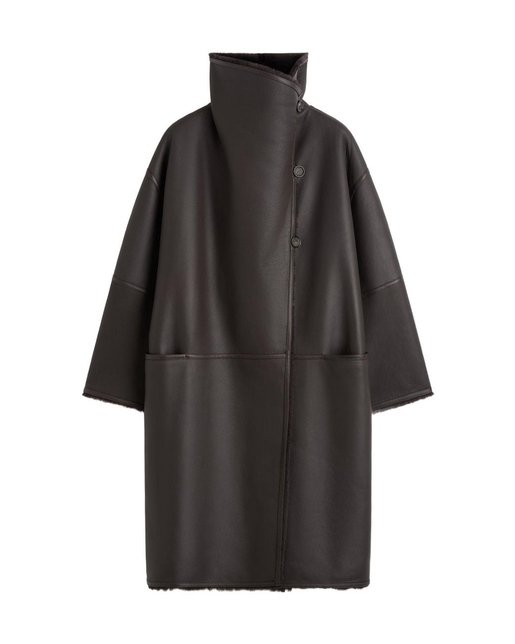 Totême Black Totême Oversized Shearling Coat