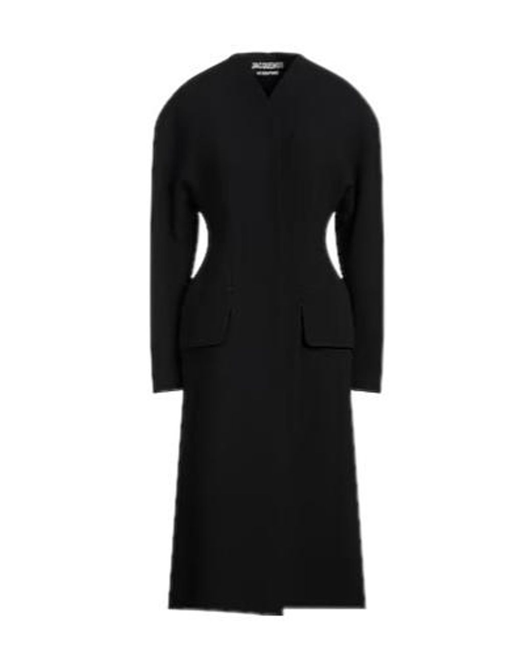 Jacquemus Black Minimalist Long-Sleeve V-Neck Button Coat