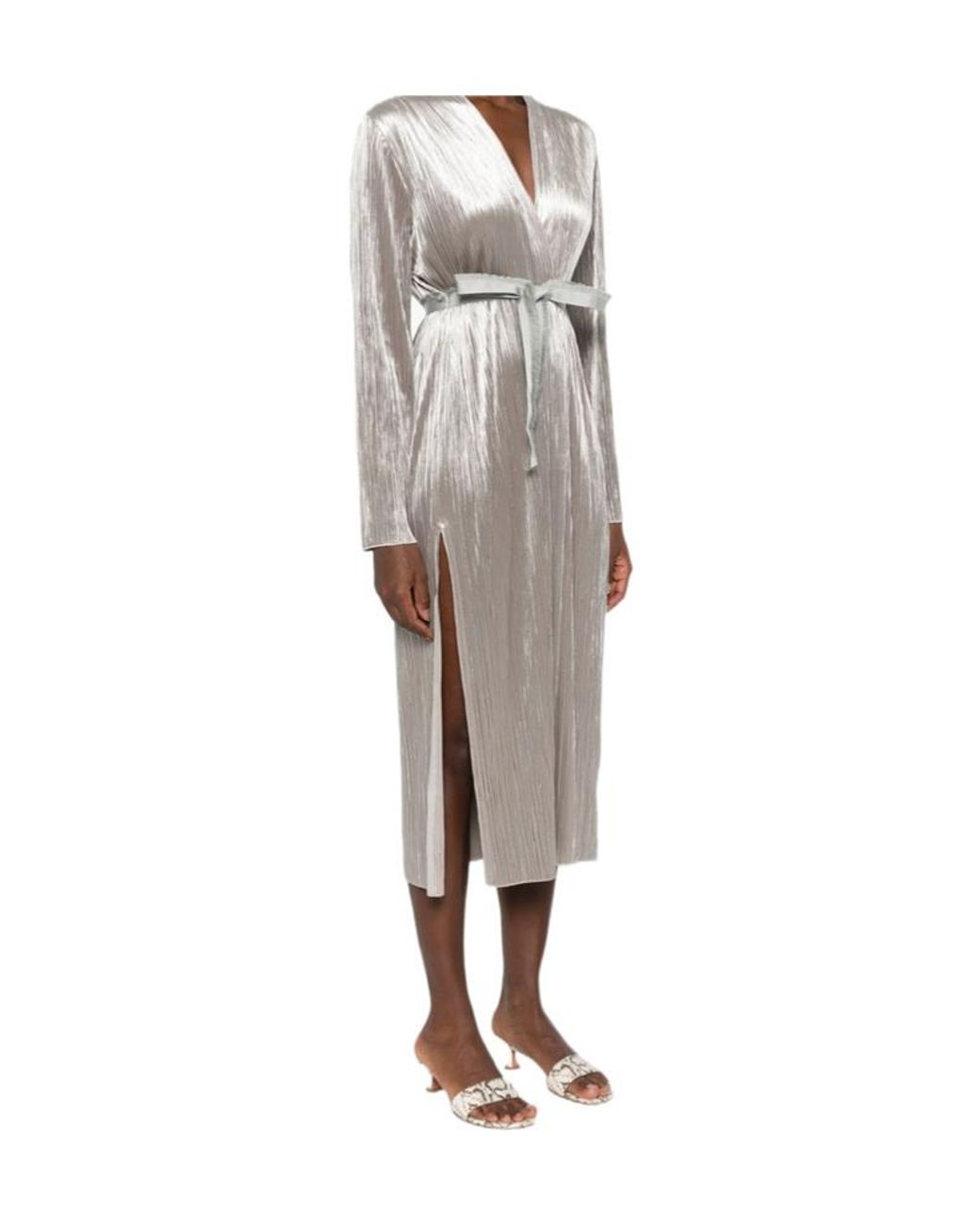 Forte_forte Gray Plissé-Effect Velvet Coat