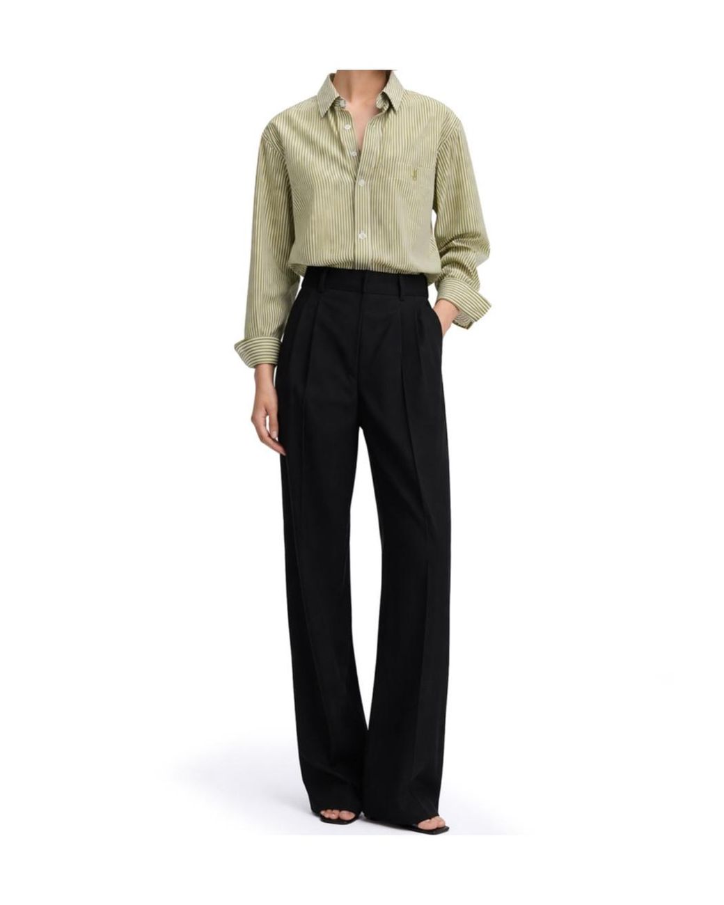 Saint Laurent Yellow Striped Button-Up Shirt