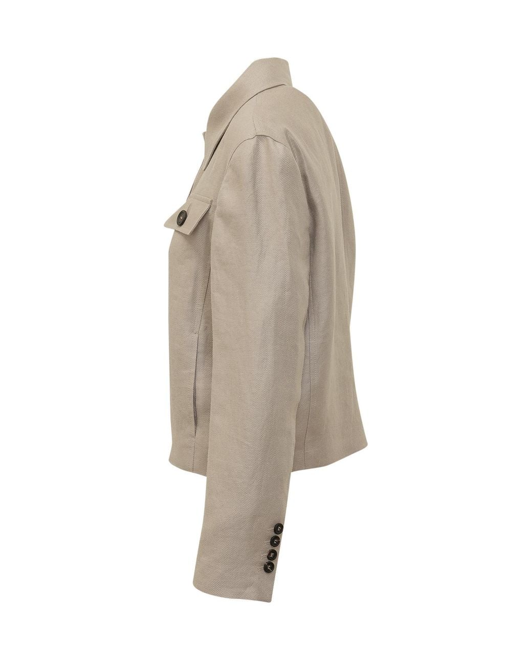 Brunello Cucinelli Natural Buttoned Shirt Blazer
