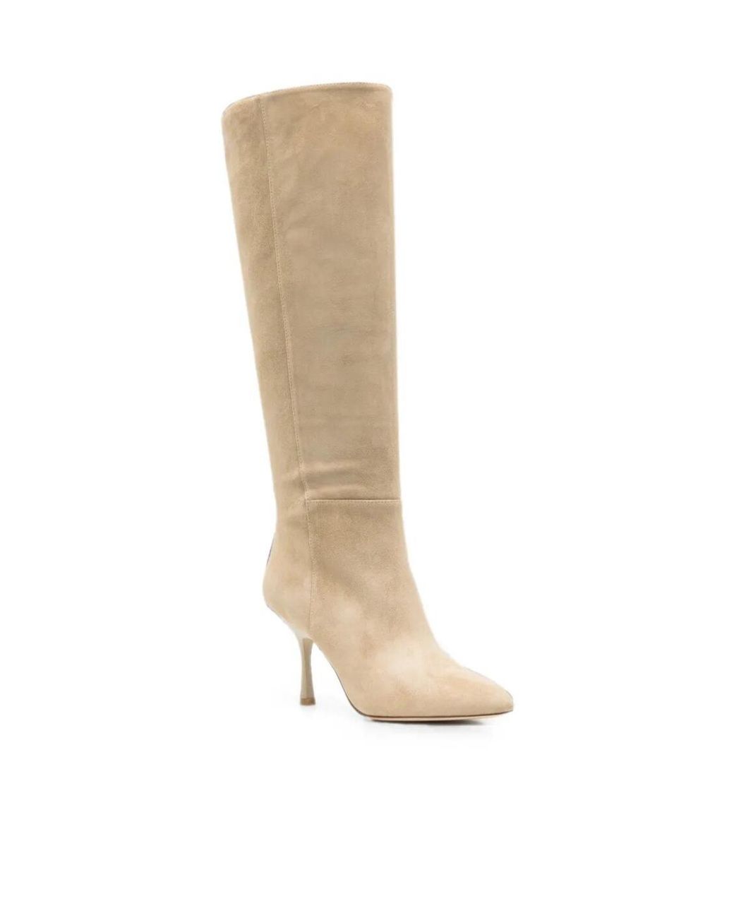 Stuart Weitzman Natural Suede Pointed-Toe Boots