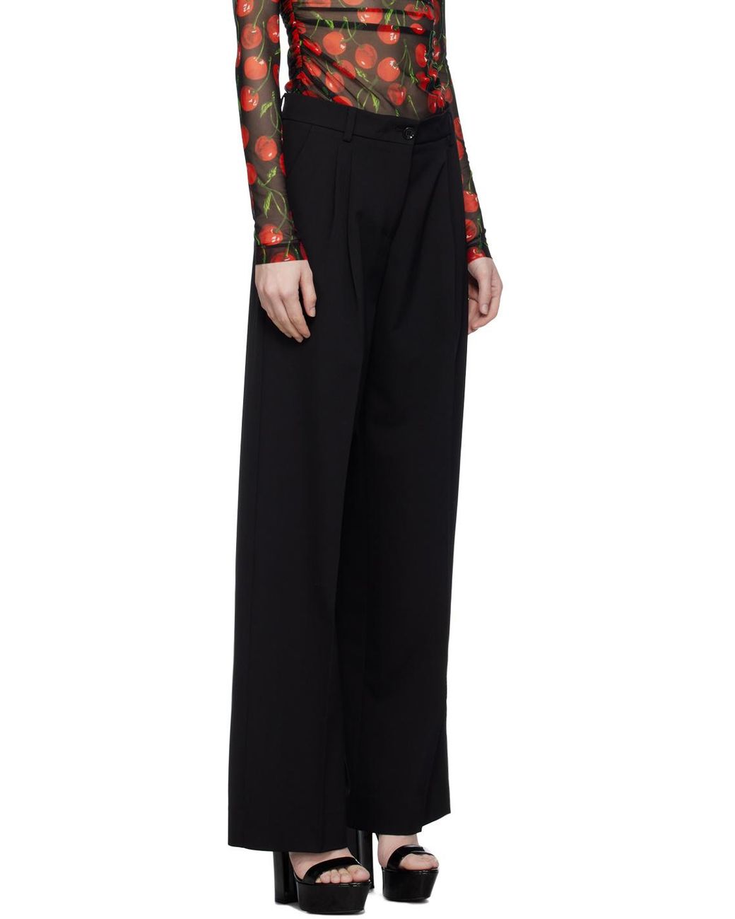 Dolce & Gabbana Black High-Rise Flared Pants