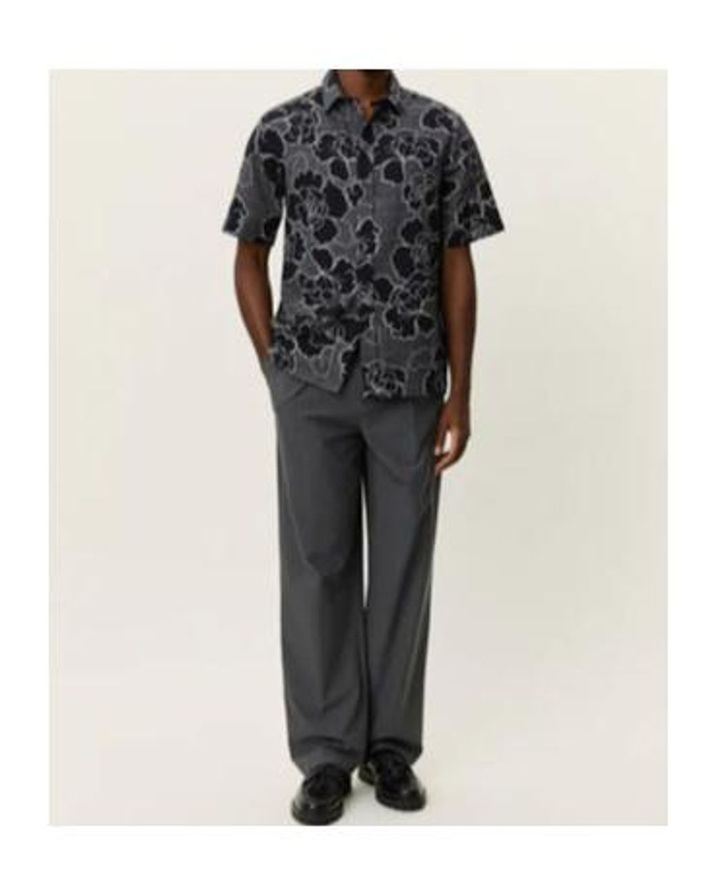 Les Deux Black Charlie Poppy Floral-Print Drawstring Shorts for men