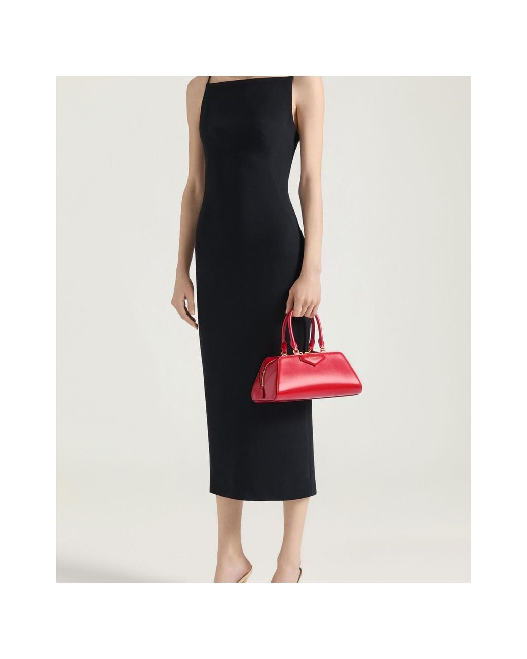 Givenchy Red Antigona Cube East-West Small Top Handle Bag