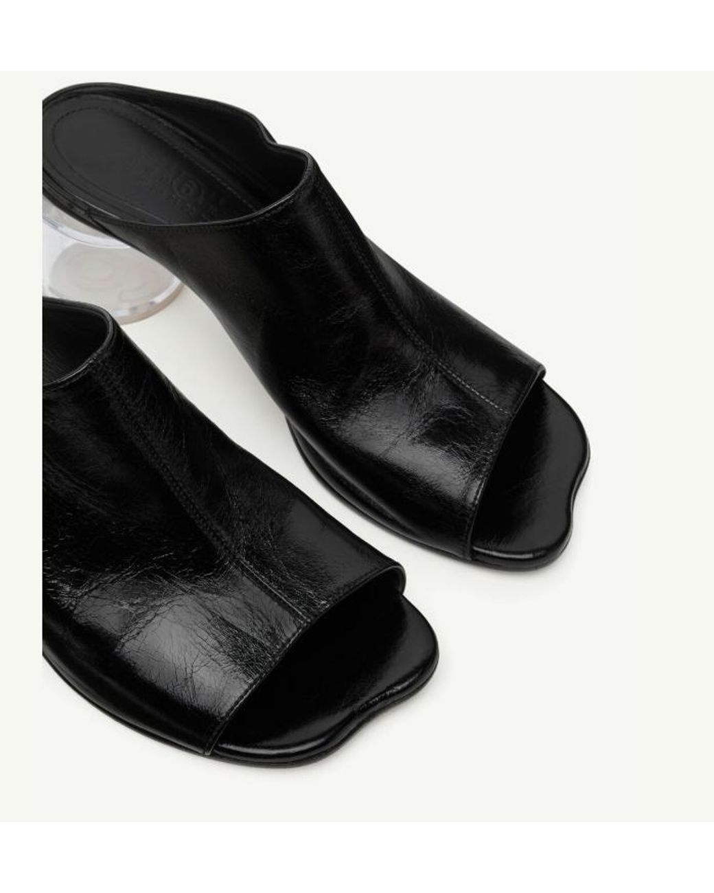 MM6 by Maison Margiela Black Open-Toe Slip-On Sandals