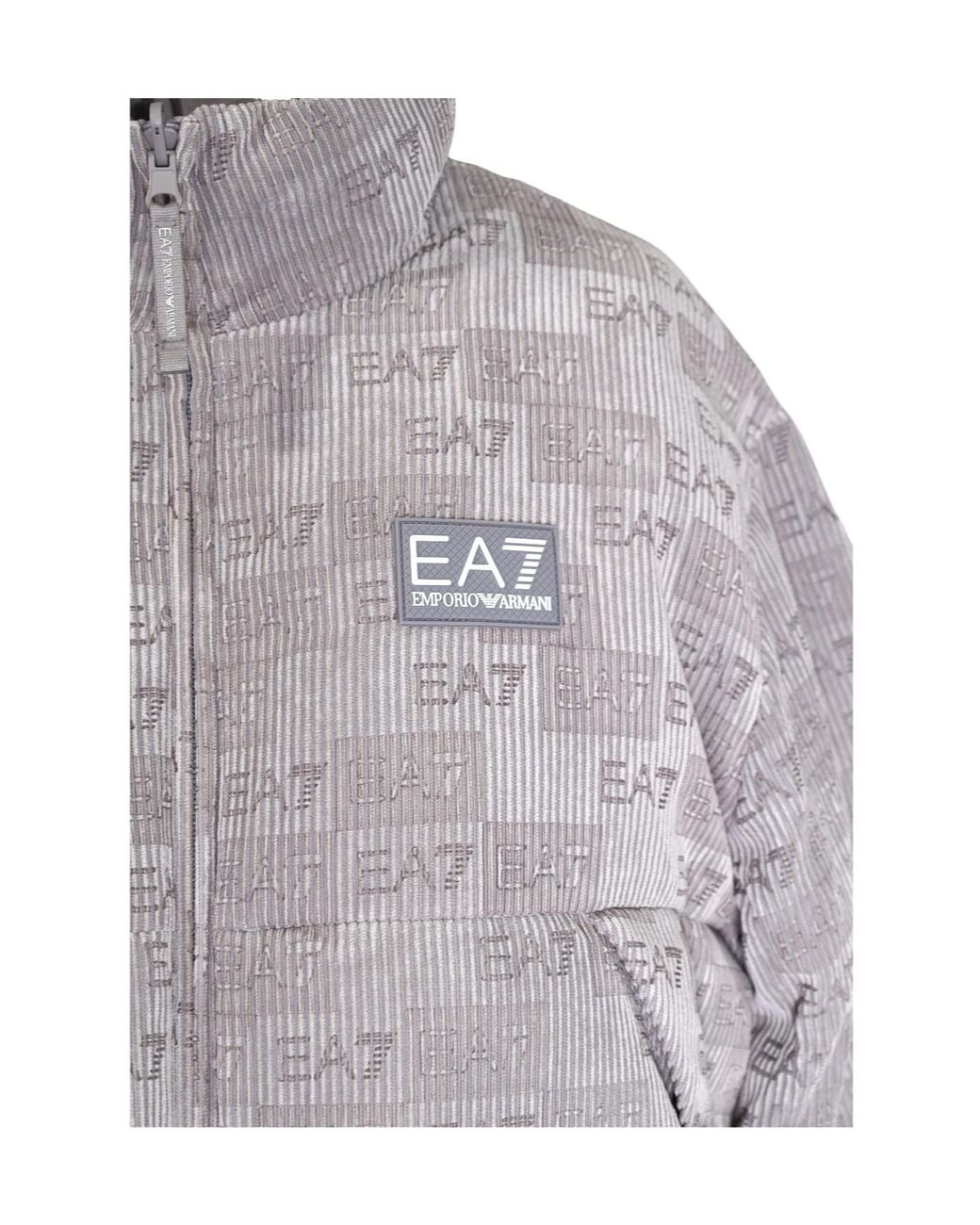 EA7 Gray Reversible Zip-Up Jacket for men