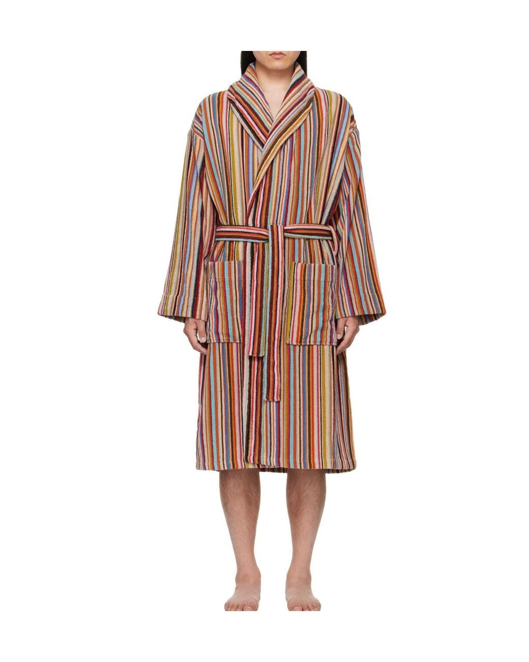 Paul Smith White Signature Striped Bathrobe for men