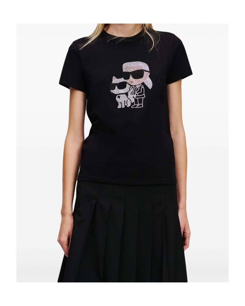 Karl Lagerfeld Black Ikon Choupette T-Shirt