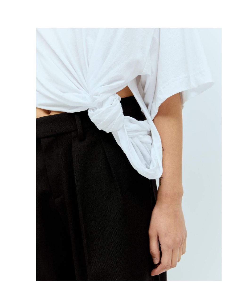 Sportmax White Afgano Ruched Crewneck Top