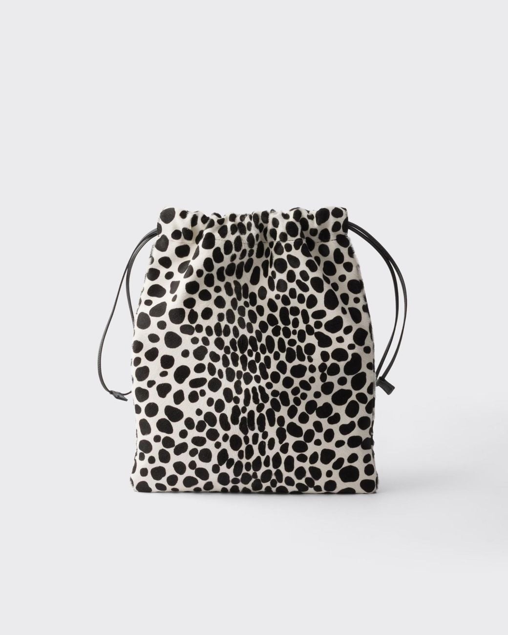 Prada Black Wish Printed Calf Hair Leather Pouch