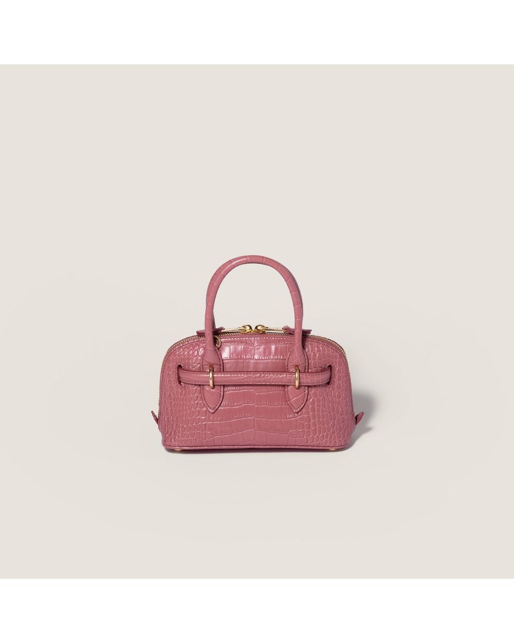 Miu Miu Pink Aventure Crocodile Embossed Calfskin Mini-Bag