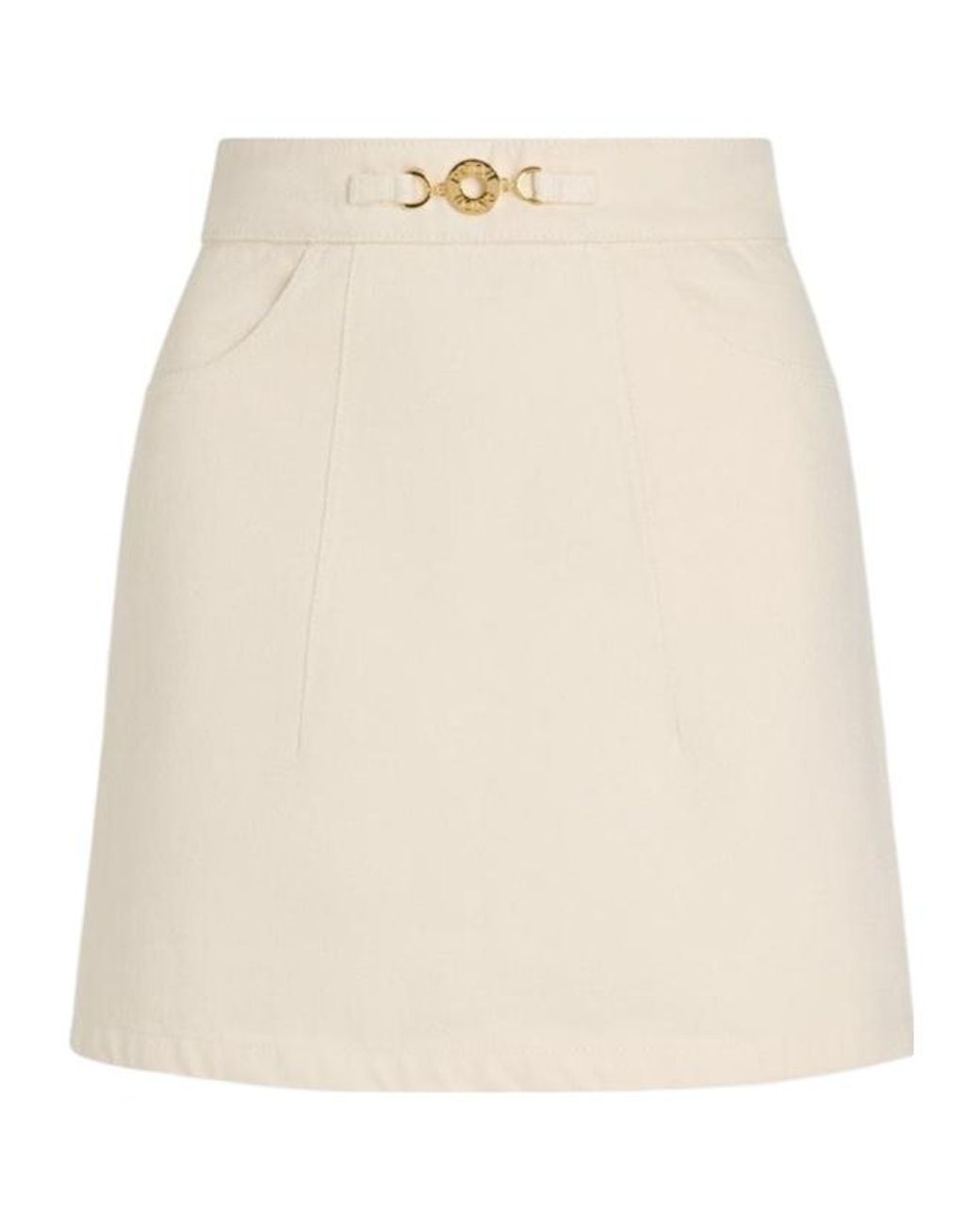 Patou Natural A-Line Denim Mini Skirt