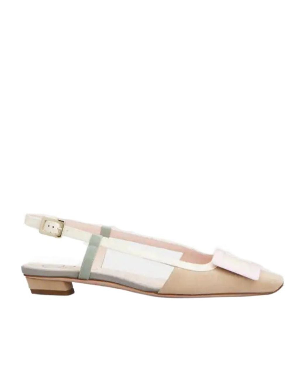 Roger Vivier Natural Belle Vivier Slingback Ballerinas