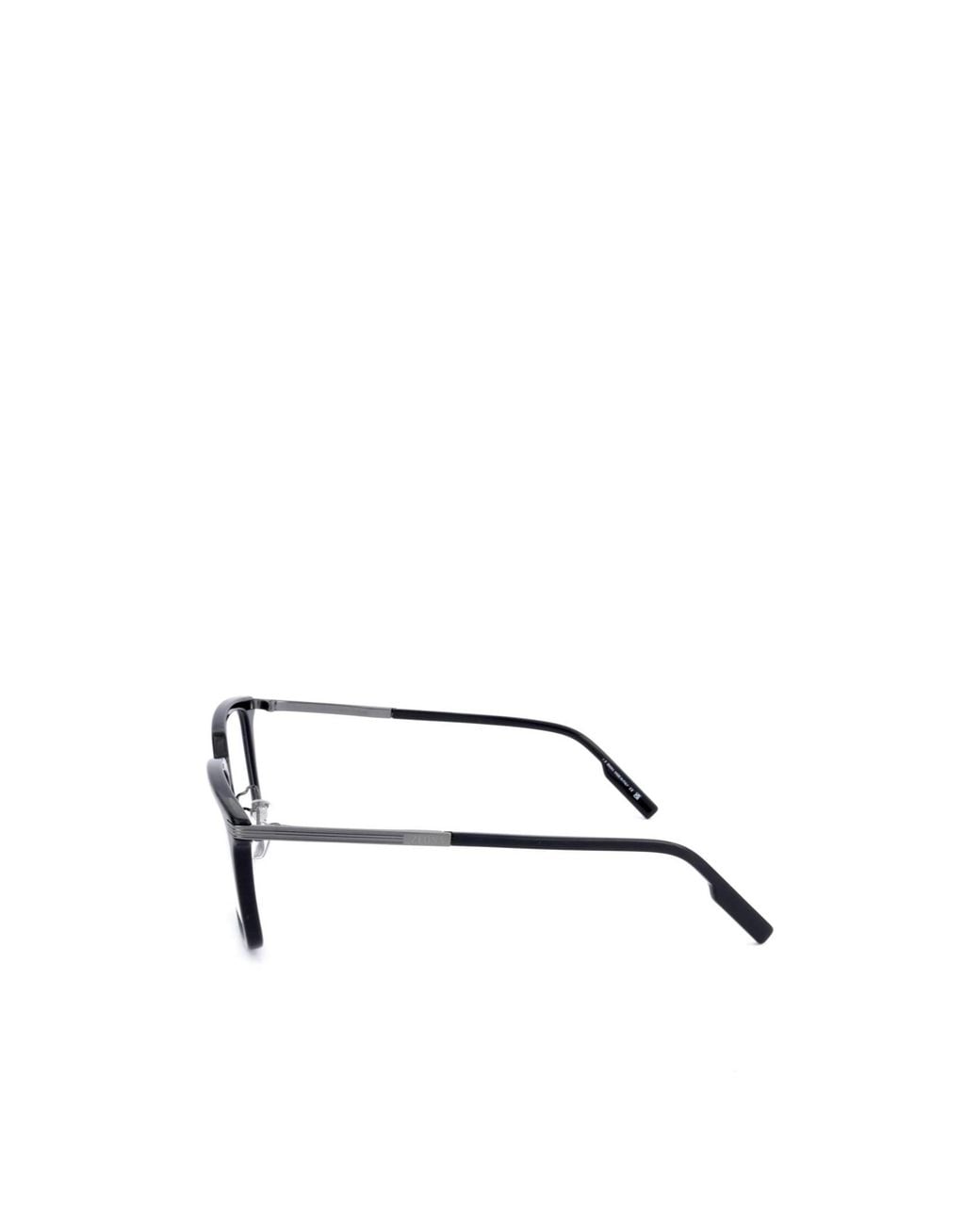 Zegna White Square Frame Glasses for men