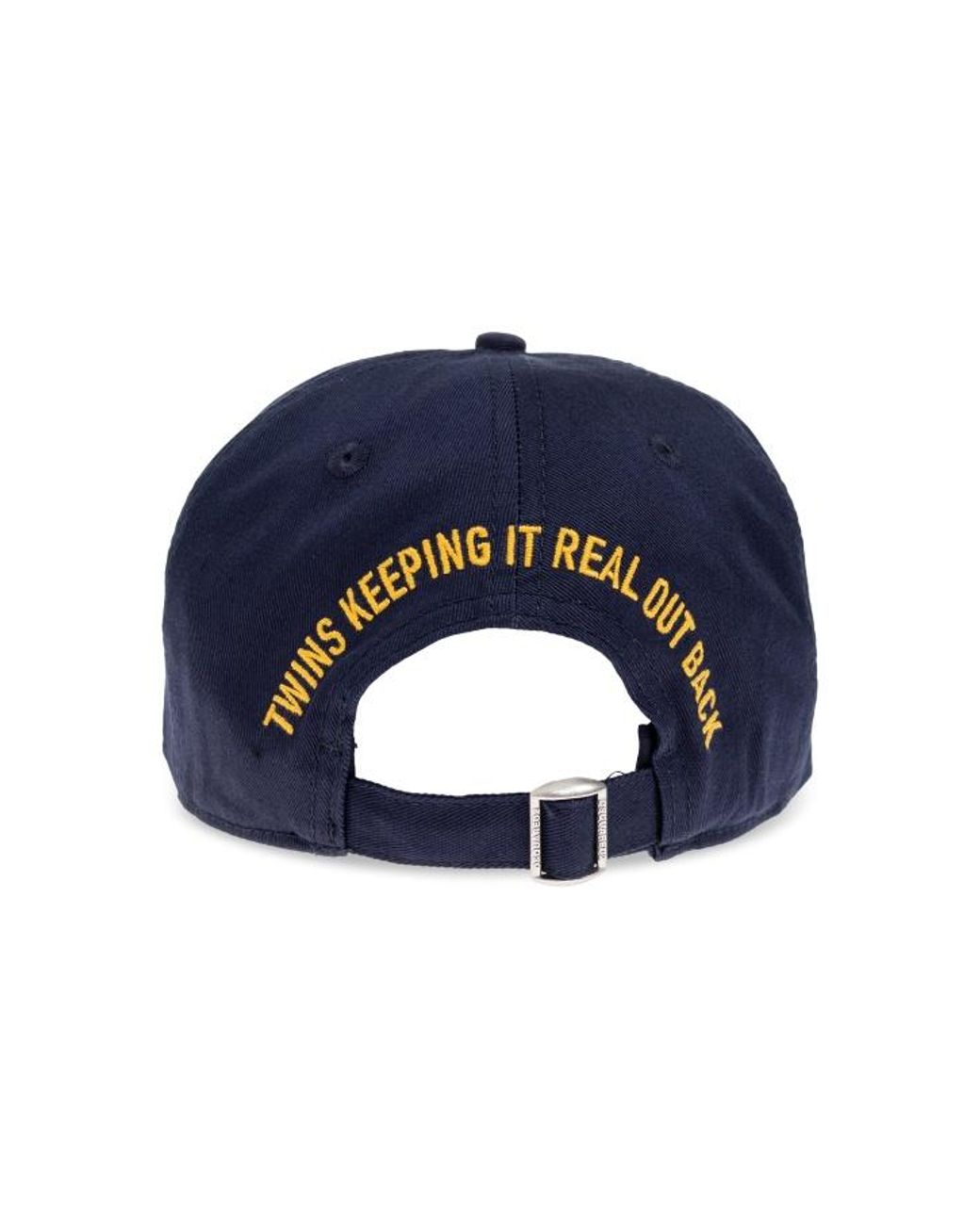 DSquared² Blue Logo Patch Distressed Baseball Cap for men