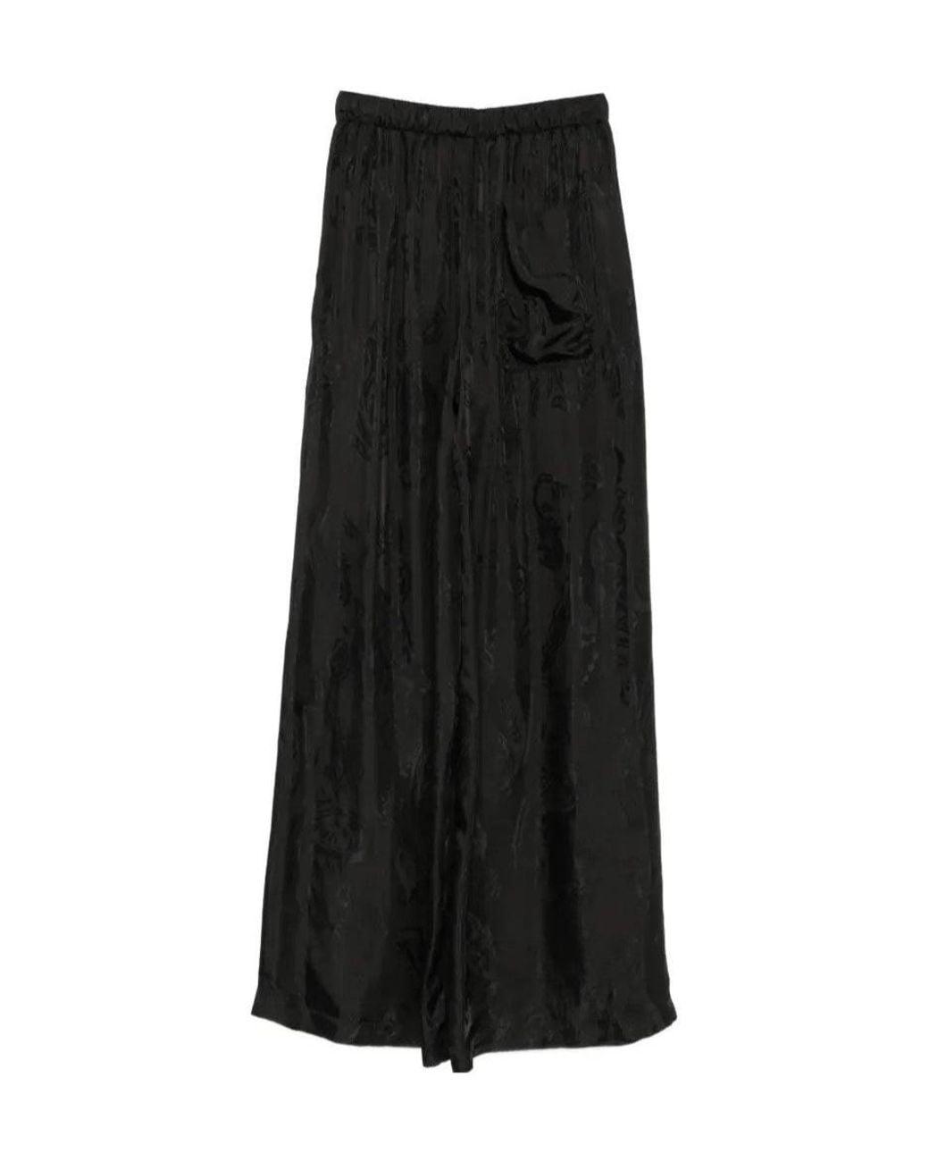 Ann Demeulemeester Black Paisley-Jacquard Drawstring Trousers