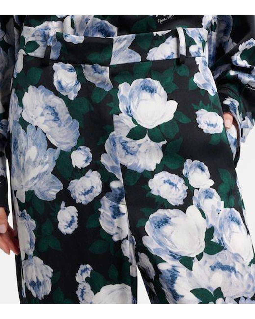 Stella McCartney Blue Printed Satin Pajama Pants