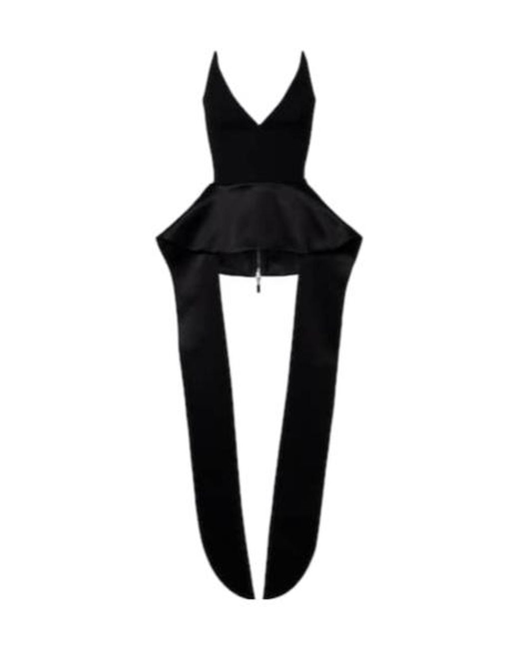 Maticevski Black Frame Peplum Satin Top