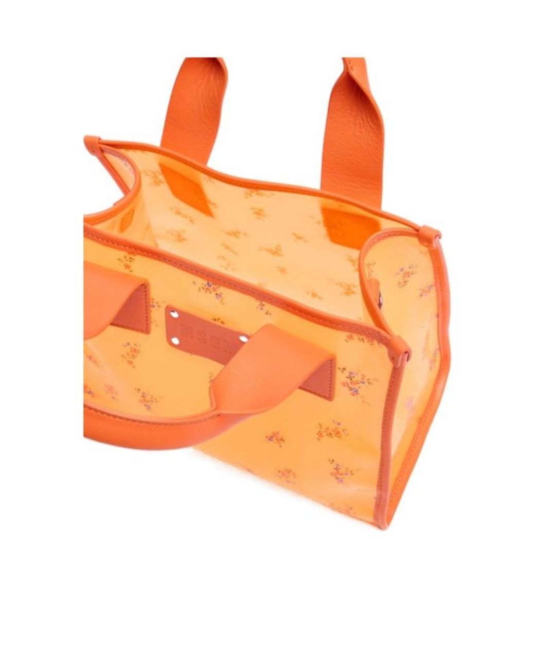 MSGM Orange Small Tote Bag