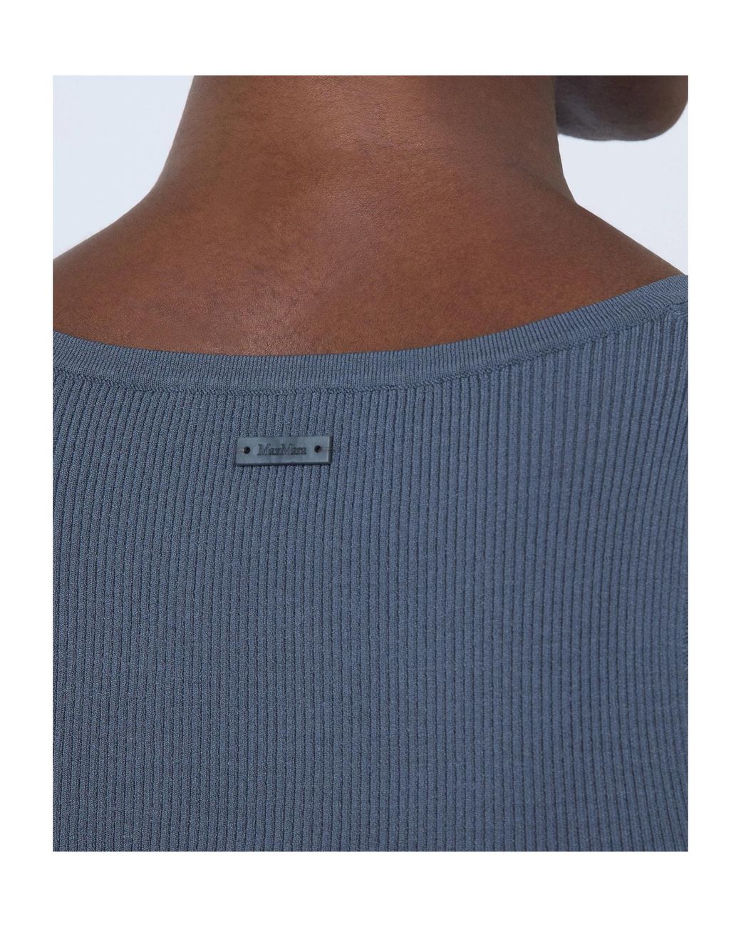 Max Mara Blue Ghiro Ribbed Knit Tank Top