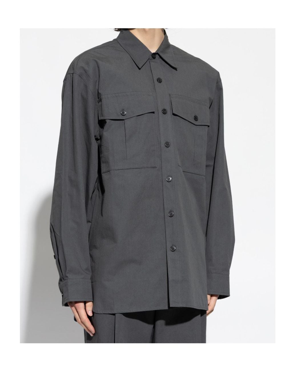 Dries Van Noten Gray Long Sleeve Shirt for men