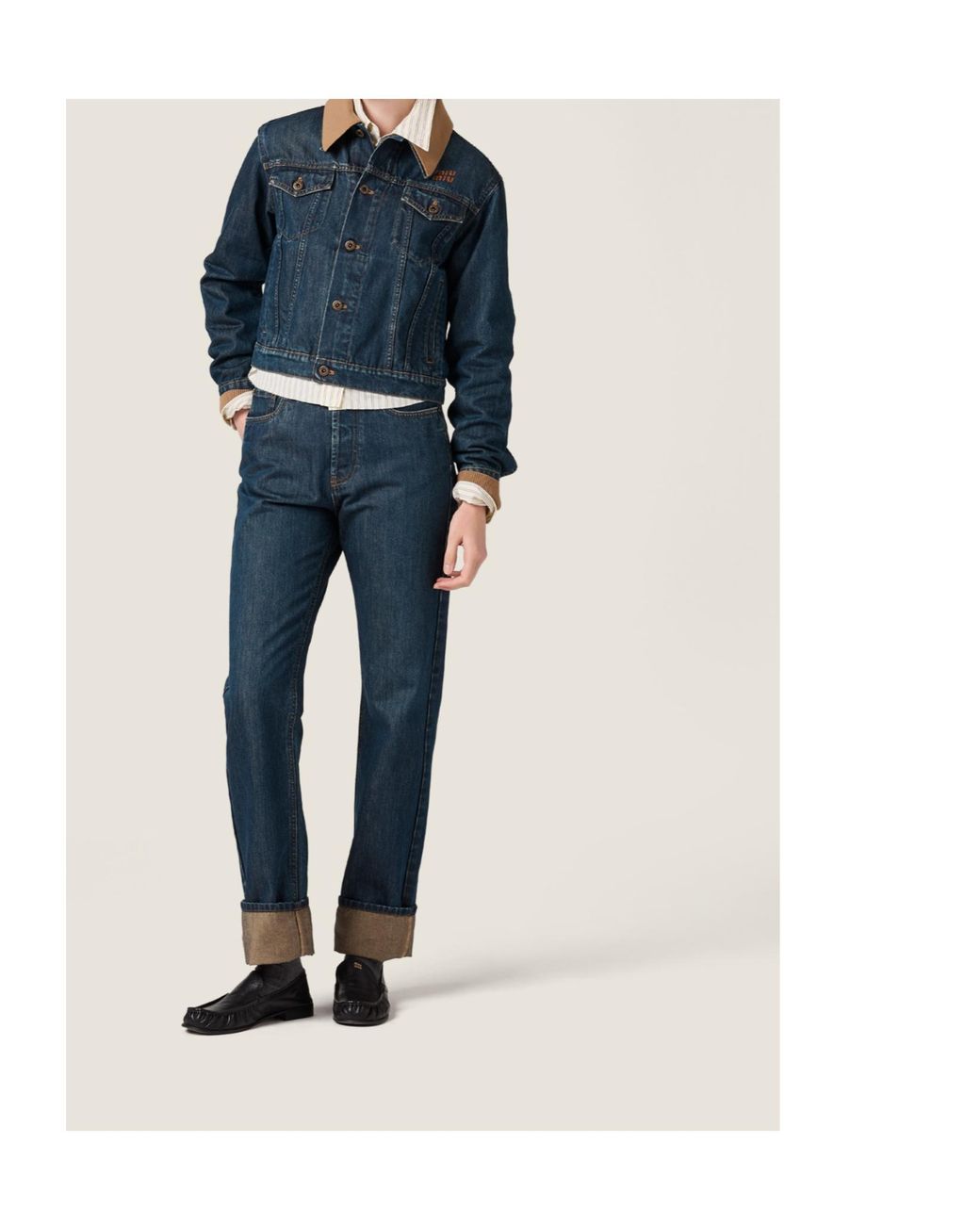 Miu Miu Blue Button-Up Denim Jacket